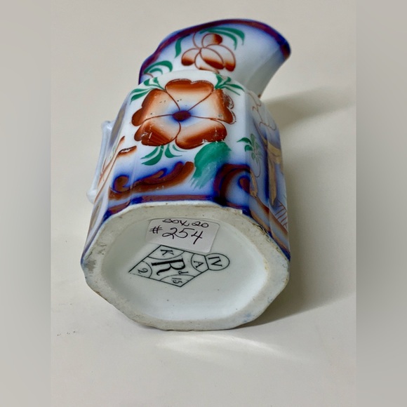 19th Century Antique Gaudy Welsh PAGODA Hexagonal Lustreware Pitcher Jug - Picture 9 of 16